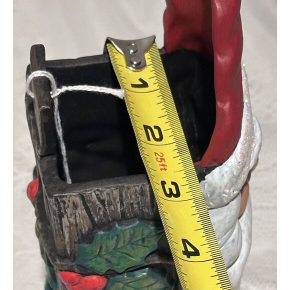 Fireplace Match Stick Holder Santa Claus Ceramic Hanger Sparkles Hat Holly Berry - Picture 10 of 11